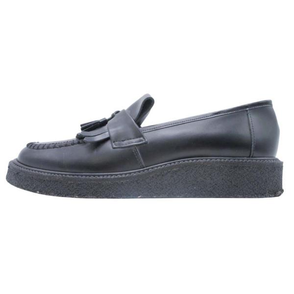 美品 LOUNGE LIZARD ラウンジリザード レザー タッセル フリンジ ローファー モカシン...