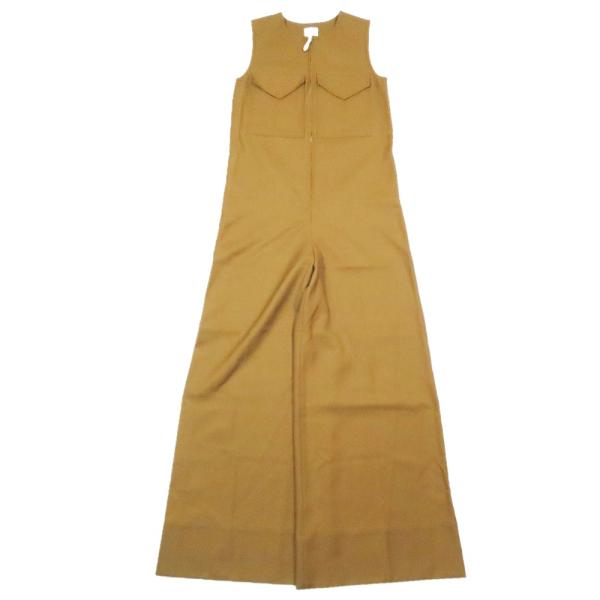 未使用 BURBERRY バーバリー ウール ジャンプスーツ サロペット ハーフジップ ノースリーブ...