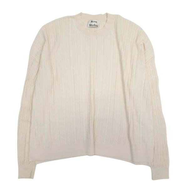 美品 Acne Studios アクネストゥディオズ ハイゲージ コットンニット ドロップショルダー...