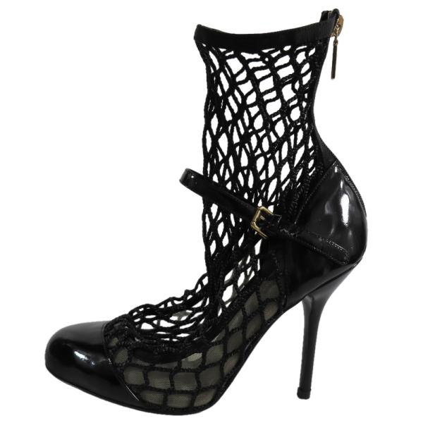 未使用 DOLCE&amp;GABBANA ドルチェアンドガッバーナ メッシュ パンプス ハイヒール エナメ...