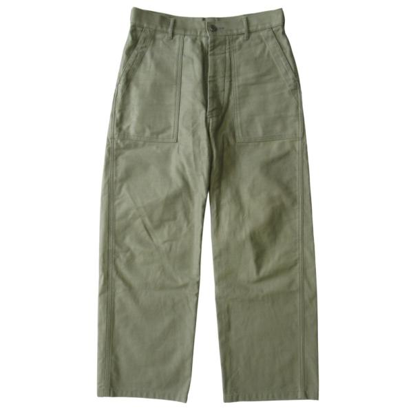 美品 22AW HYKE ハイク バックサテン ベイカー パンツ ミリタリー サイズ5 XXL オリ...