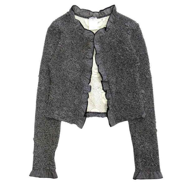 良品 04P vintage CHANEL シャネル カメリア シャーリング カーディガン ジャケッ...