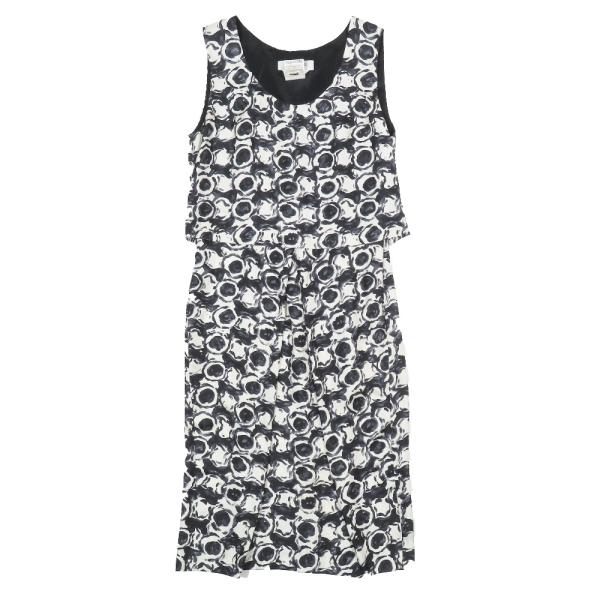 Max Mara マックスマーラ ワンピース ドレス ノースリーブ 膝丈 総柄 シルク100% ホワ...