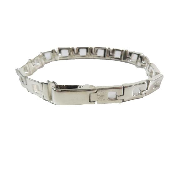新品同様 新品仕上げ済 GUCCI グッチ Gロゴ チェーン ブレスレット シルバー925 アクセサ...