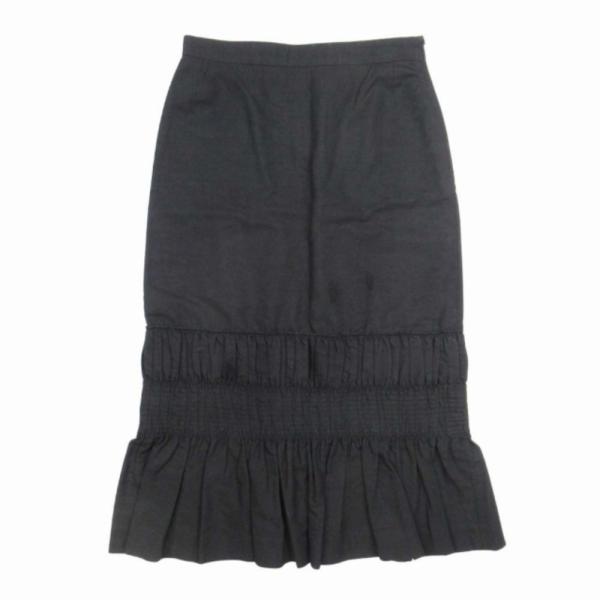 美品 DRIES VAN NOTEN ドリスヴァンノッテン シャーリングデザイン ミモレスカート コ...