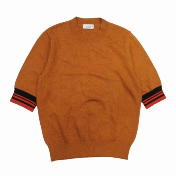 美品 DRIES VAN NOTEN ドリスヴァンノッテン ライン ショートスリーブ ニット クルー...