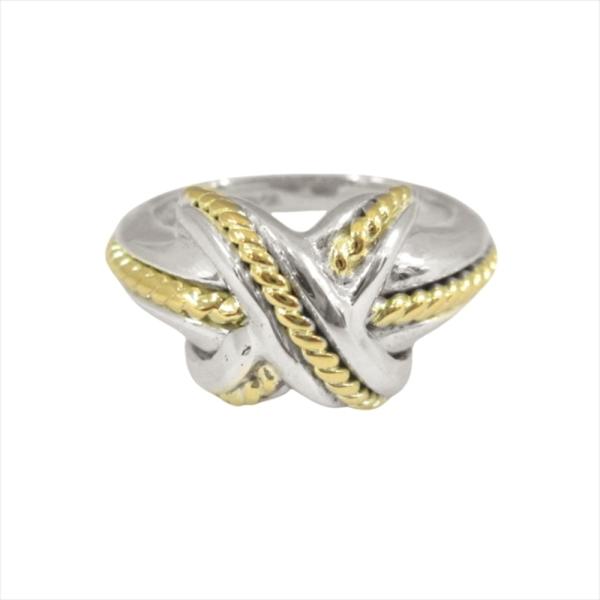 新品同様 TIFFANY&amp;Co. ティファニー 新品仕上げ済 K18 SV925 シグネチャークロス...