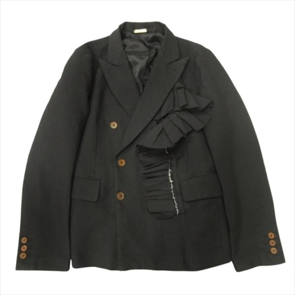 良品 COMME des GARCONS コムデギャルソン 18ss ポリ縮絨 カットアウト ダブル...