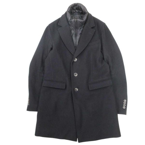 美品 Herno ヘルノ 23aw ウールメルトン チェスターコート 中綿ライナー ジャケット アウ...