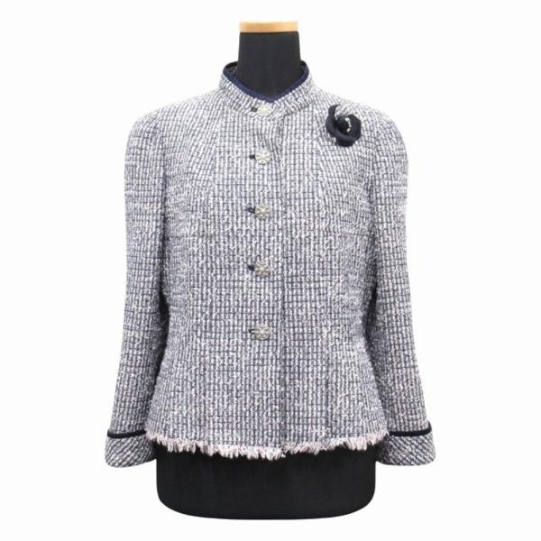 美品 Rene ルネ マリアケント MALHIA KENT ツイード ジャケット ブルゾン スタンド...
