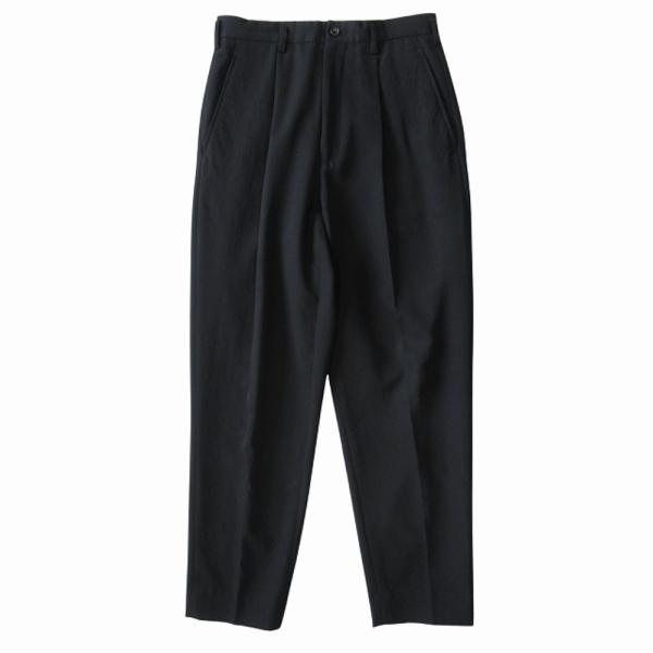美品 Y's for men ワイズ フォー メン ウールギャバジン テーパード タック パンツ ス...