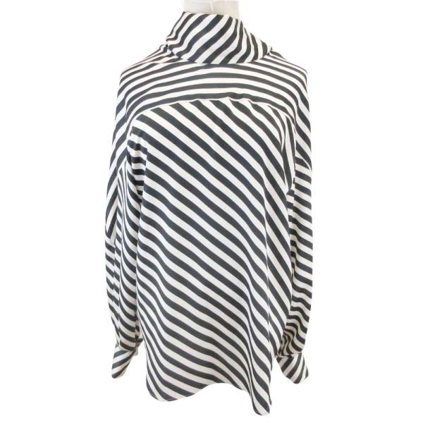 美品 HYKE ハイク 24aw ストライプ バックリボン サテンブラウス シャツ カットソー 長袖...