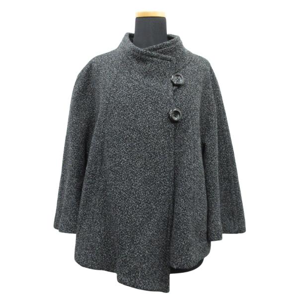 良品 UNTITLED アンタイトル ウール ツイード ジャケット ブルゾン ポンチョ風 長袖 サイ...