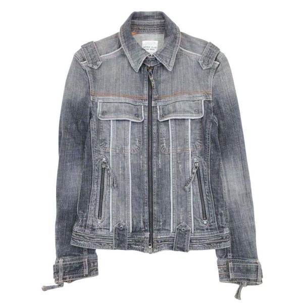 美品 NICOLE CLUB FOR MEN ニコルクラブ フォーメン ジップアップ デニムジャケッ...