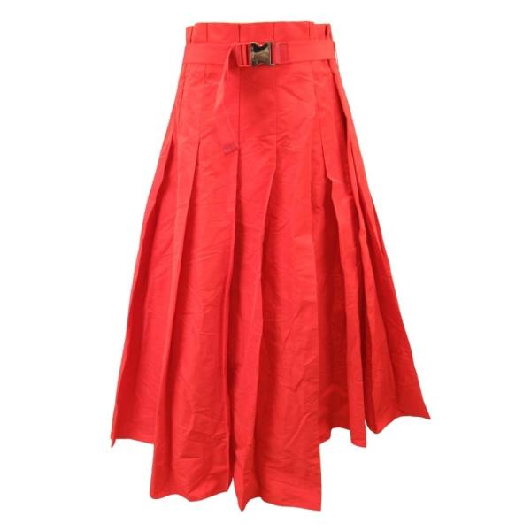 未使用 FENDI フェンディ 19ss プリーツ ミモレスカート ワンタッチバックルベルト アシン...