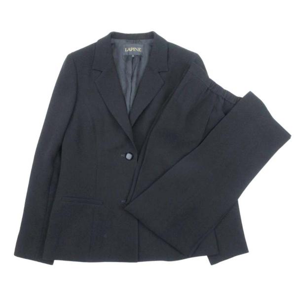 美品 LAPINE ラピーヌ ブラックフォーマル 礼服 パンツスーツ セットアップ テーラードジャケ...