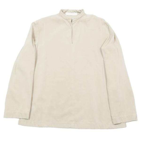 良品 seya. セヤ シルク100％ シャツ ブラウス カットソー 長袖 バンドカラー サイドスリ...