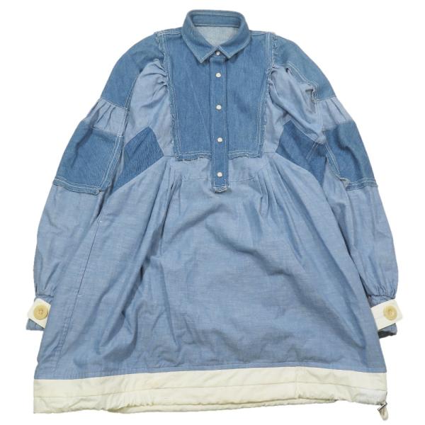 Sacai サカイ デニムワンピース チュニック 17-02958 長袖 フレアスカート ハーフ 膝...