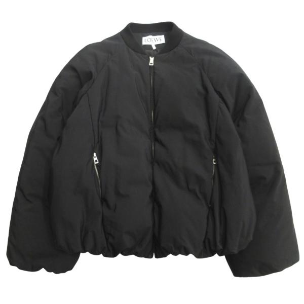 美品 LOEWE ロエベ パデッド ボンバー ジャケット ブルゾン アナグラム レザーパッチ フライ...