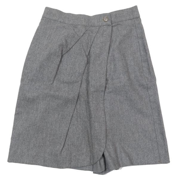 良品 MAX MARA マックスマーラ 白タグ ハーフパンツ キュロット フレア タック ウール カ...