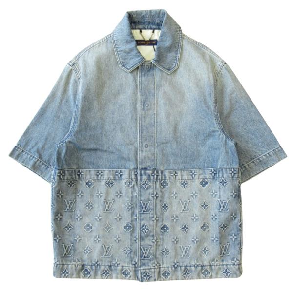 未使用 LOUIS VUITTON ルイヴィトン 23AW モノグラム デニム ワーク シャツ ウォ...