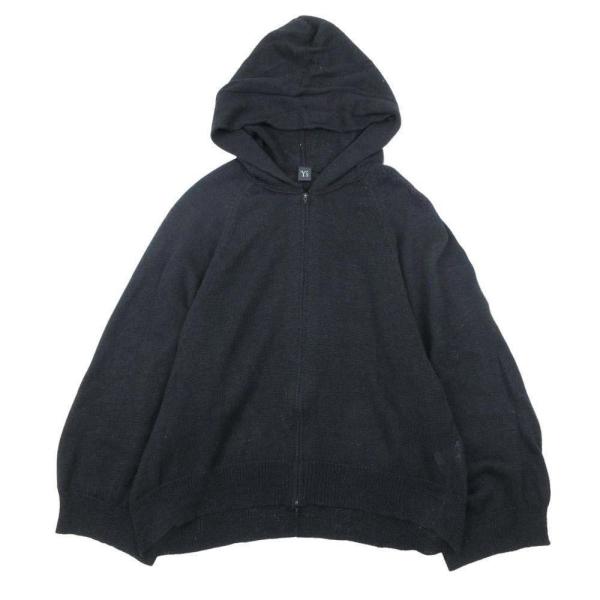 美品 Y's yohji yamamoto ワイズ ヨウジヤマモト 麻混ニット パーカー ジャケット...