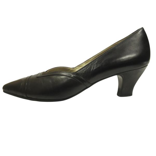 YVES SAINT LAURENT イヴサンローラン キャップトゥ パンプス シューズ 靴 レザー...