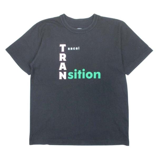 美品 Sacai サカイ 21ss TRANsition T-Shirt プリント Tシャツ カット...