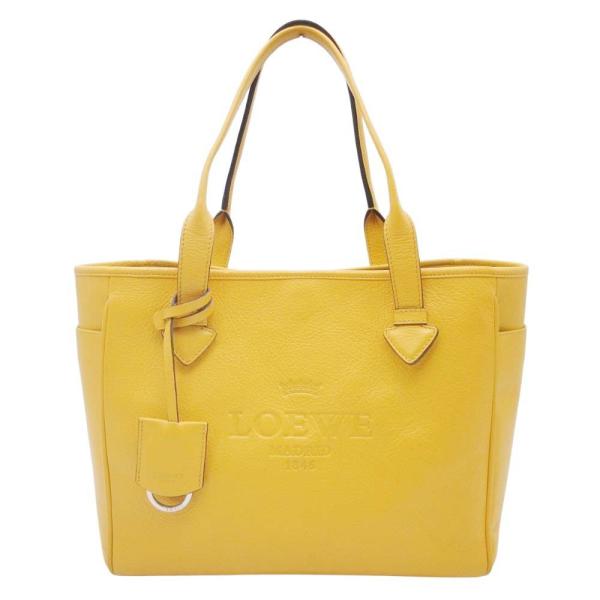 美品 LOEWE ロエベ Heritage ヘリテージ トートバッグ ハンドバッグ スクエア ロゴ型...