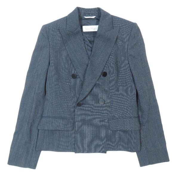 美品 MAX MARA マックスマーラ ダブルブレスト テーラードジャケット ブレザー ショート丈 ...