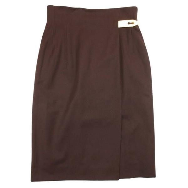 美品 CELINE セリーヌ 90s ヴィンテージ ハイウエストスカート セミタイト ひざ丈 ゴール...