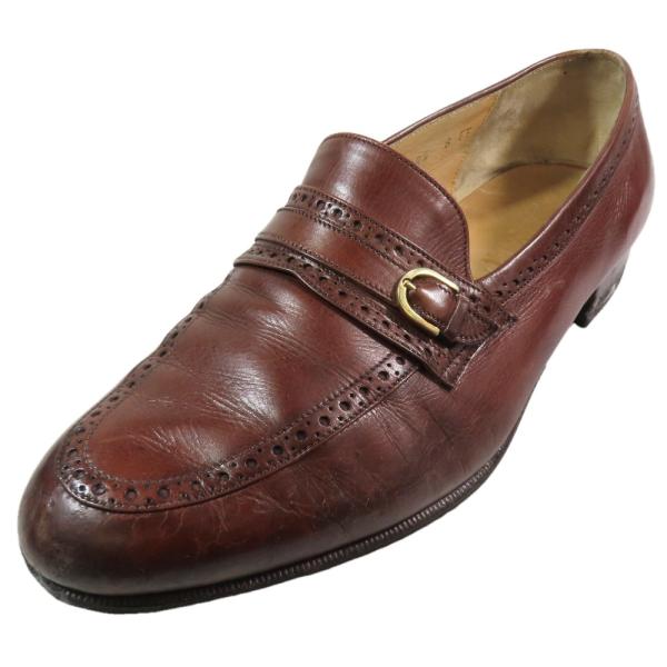 Salvatore Ferragamo サルヴァトーレフェラガモ ベルトストラップ ローファー レザ...