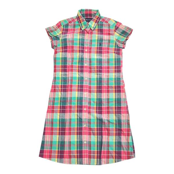美品 RALPH LAUREN ラルフローレン ヴィンテージ チェック柄 シャツ ワンピース ドレス...
