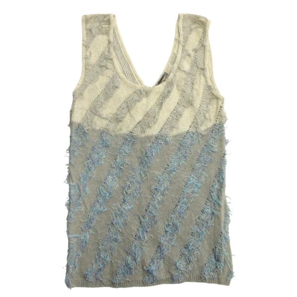 美品 ISSEY MIYAKE イッセイミヤケ 80's リネン タンクトップ ノースリーブ ニット...