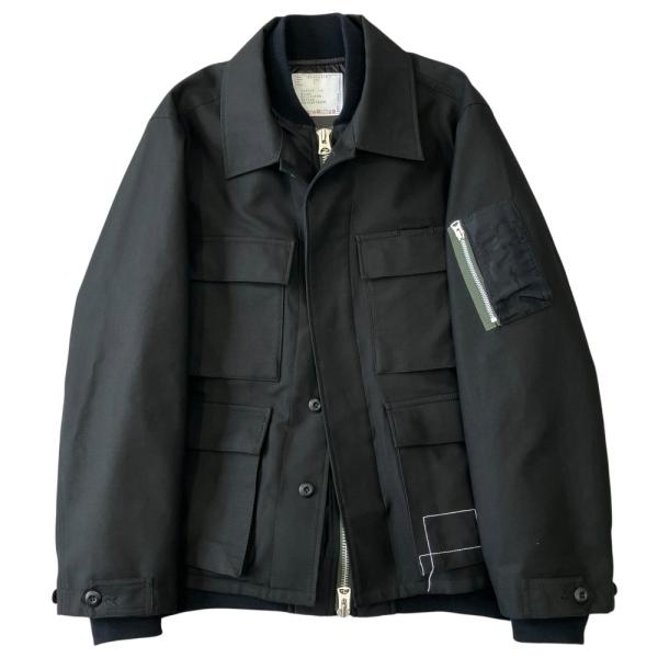 美品 Sacai サカイ × WTAPS ダブルタップス 25SS コットン バック サテン ジャケ...