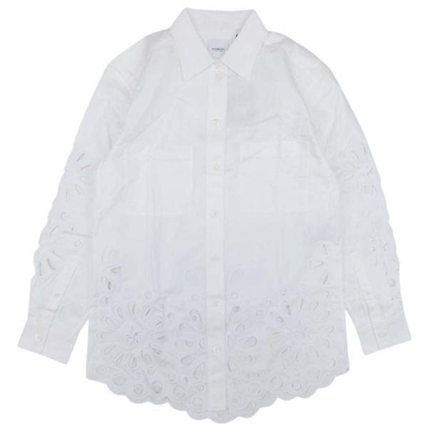 未使用 BURBERRY バーバリー 21aw カットワーク エンブロイダリー レース シャツ ブラ...
