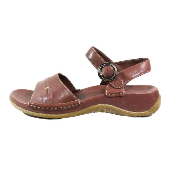 良品 Clarks クラークス アンクルストラップ レザー サンダル 靴 シューズ 4 ブラウン レ...