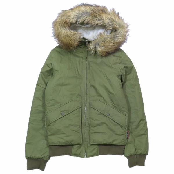 良品 HUNTER ハンター ミリタリー モッズジャケット ファーフード 中綿 ブルゾン ボア アウ...
