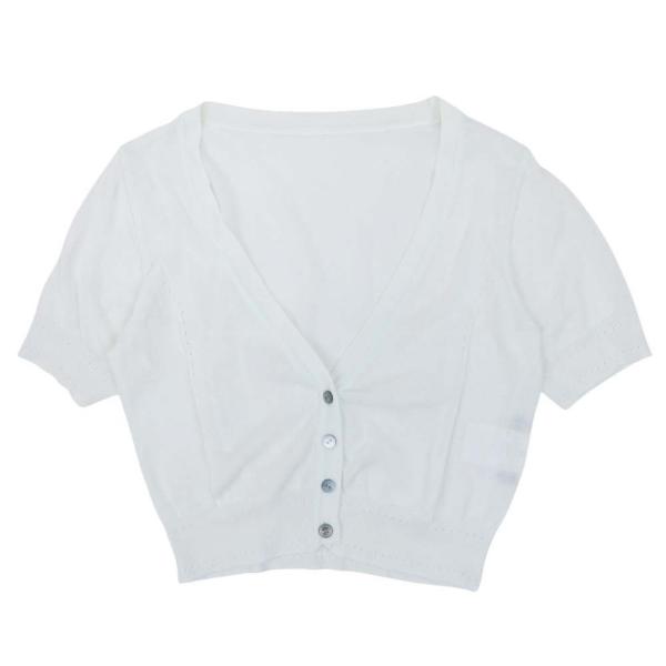 美品 FOXEY フォクシー 2015年 ボレロ カーディガン トップス ニット 半袖 コットン 3...