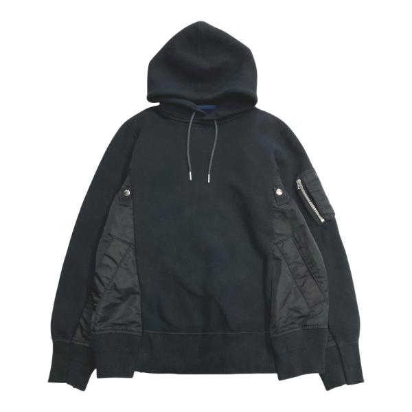 良品 Sacai サカイ 22aw MA-1 Hoodie Sponge Sweat ドッキング フ...