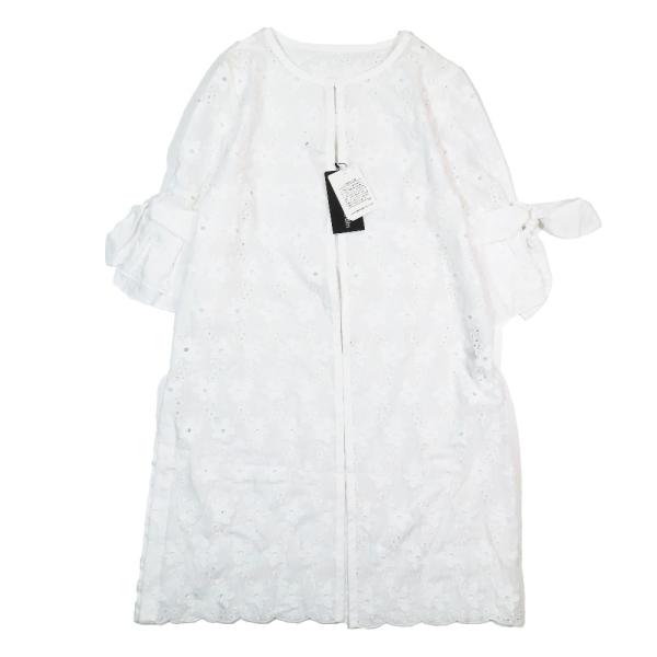 未使用 Pierre Cardin ピエールカルダン フラワー レース ロングシャツ ワンピース 五...