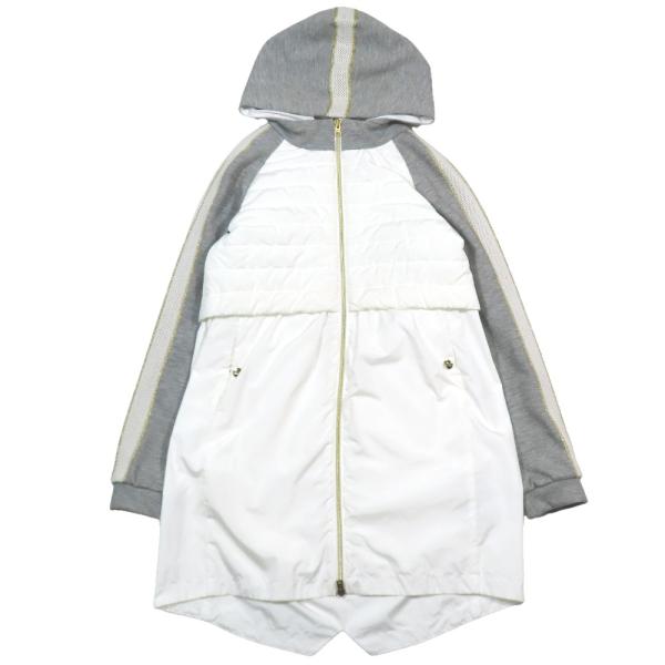 良品 Herno ヘルノ フーデッドコート ダンボールスウェット切替 パデッドコート ジャケット ロ...