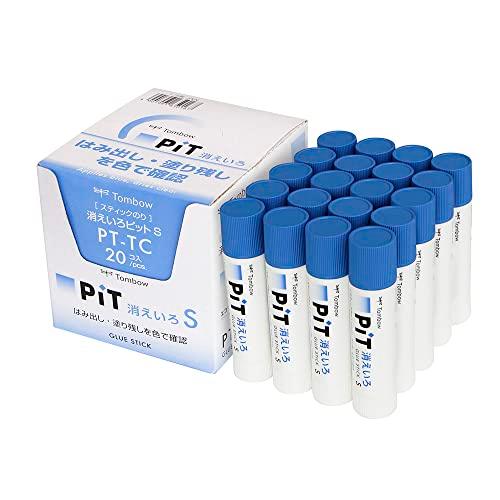 トンボ鉛筆 スティックのり 消えいろPiT Sサイズ (塗り色が消える) (10g) 20本 PT-...
