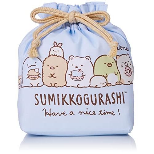 サンエックス すみっコぐらし ランチ巾着 ブルー CA21503 H約22cm