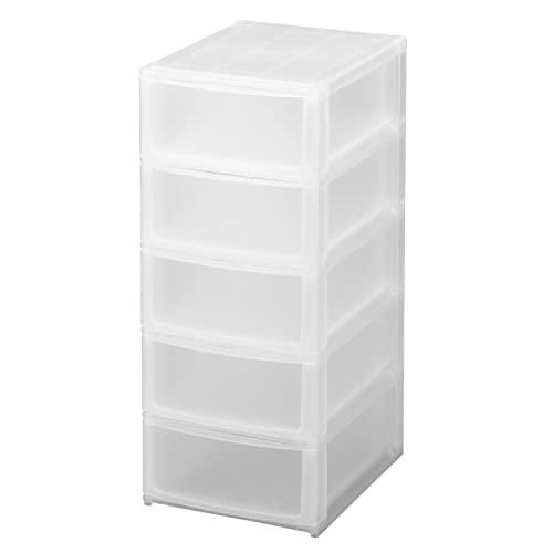 サンカ ポスデコ 引き出し収納ボックス A4 深5段 クリアずれを防ぐラバーストッパー 重ねて使える...