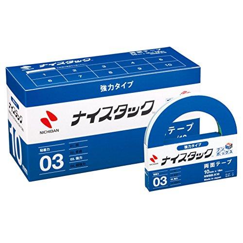 ニチバン 両面テープ ナイスタック (強力) 12巻入 10mm×18m NWBB-K10