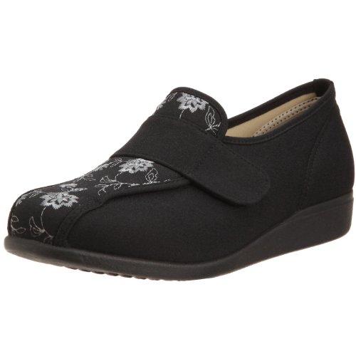 快歩主義 コンフォートシューズ 介護 撥水日本製 KHS-L052 レディース ブラック 21.5 ...