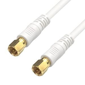 フジパーツ ［4重シールド］BS CS 地上デジタル対応 S5CFB 同軸ケーブル S5CFB 5Cアンテナケーブル 0.5m 白 F型コネクタ