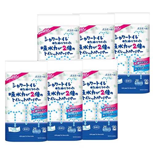 エリエール トイレットペーパー シャワートイレのためにつくった吸水力が2倍のトイレットペーパー 25...