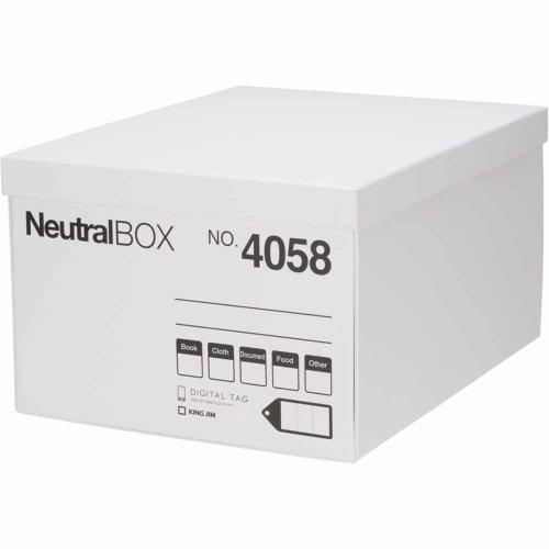 キングジム 収納箱 ニュートラルボックス 紙製 XL 白 4058-W